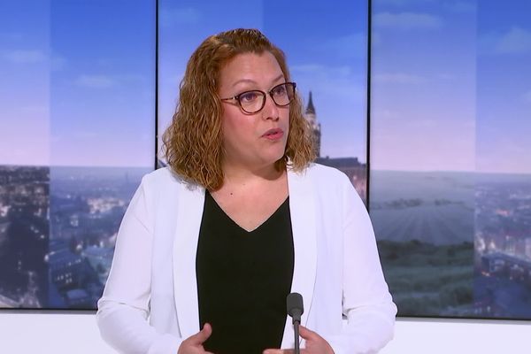 Perrine Mohr, secrétaire générale CFDT HDF, invitée de France 3 Nord Pas-de-Calais, en avril 2023