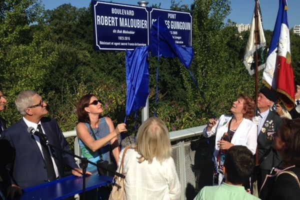 L'inauguration par le maire de Limoges Emile-Roger Lombertie a eu lieu en présence de Michèle Guingouin (à droite), la fille de Georges Guingouin