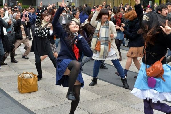 Lors d'une flashmob à Tokyo au Japon en 2013