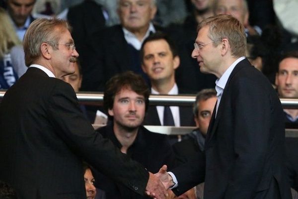 Frédéric Thiriez , président de la ligue nationale de football et Dmitriy Ribolovlev, président de l'AS Monaco