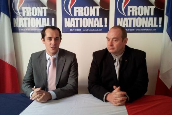 Nicolas Bay, directeur national du FN pour les municipales, et Vincent Gérard,  tête de liste du FN à Limoges