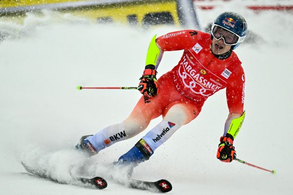 Marco Odermatt a remporté le slalom géant de Val d'Isère (Savoie) le 9 décembre 2023.