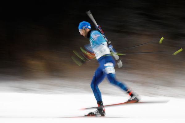 Malgré sa déception après son dernier tir, Martin Fourcade n'a rien lâché dans la course en individuel. Il finit 5e. - 15 février 2018.