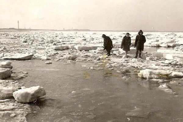 La banquise à Dunkerque-Malo en 1954.