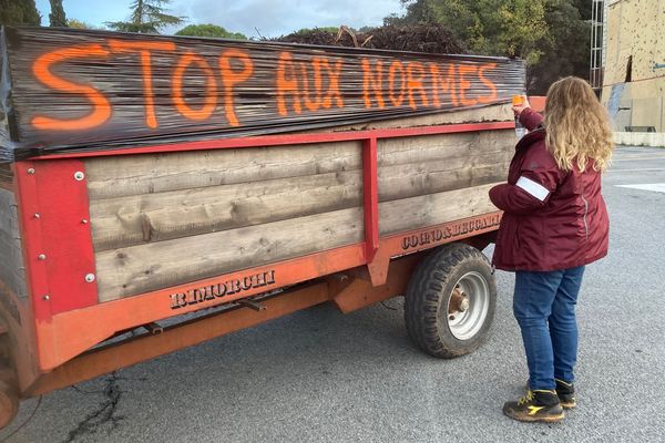 Les agriculteurs, dans les rues de Draguignan, condamnent symboliquement les administrations d'entrave au bon fonctionnement de leurs activités.