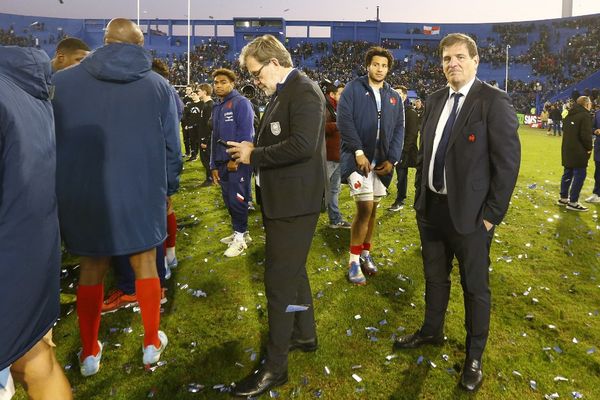 Le président de la Fédération Française de Rugby après le test match face à l'Argentine le 13 juillet 2024.