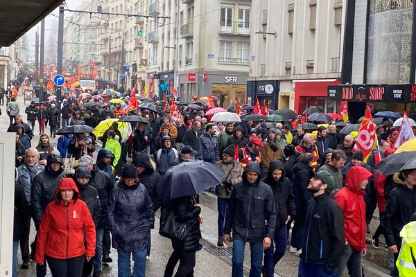 Manifestation du 16/02/2023 à Brest contre le projet de réforme des retraites.