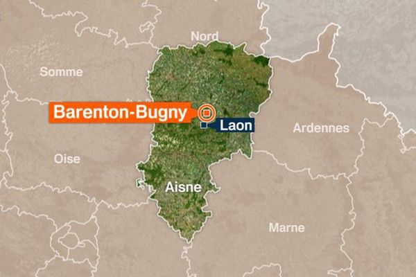 Carte de Barenton-Bugny dans l'Aisne. 