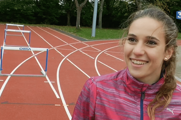 Laura Valette, championne olympique du 100 m haies, aux JO de la Jeunesse2014, en Chine.