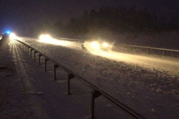 Sur l'A 75 à hauteur de l'aire de la Lozère le 5 février 2013