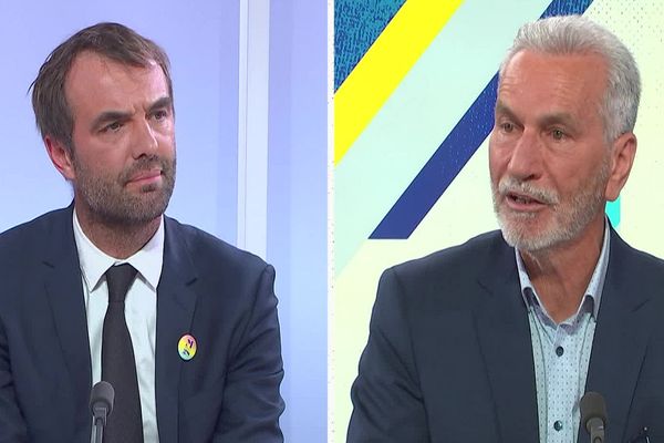 Débat entre Michaël Delafosse, maire PS de Montpellier et Michel Badie-Cassagnet, président de l'association "Vivre Montpellier Métropole" dans Dimanche en politique sur France 3 Occitanie.