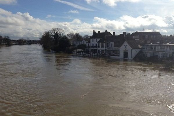 Le niveau de la Tamise à Staines-upon-Thames le 10 février 2014.