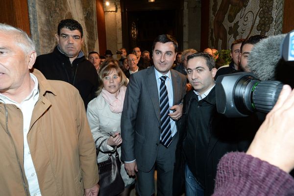 Thierry Kovacs après sa victoire au premier tour des élections municipales 2014 à Vienne (Isère).