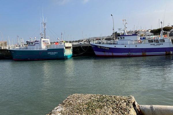 Des bateaux de pêche à quai à L'Herbaudière, à Noirmoutier, en Vendée