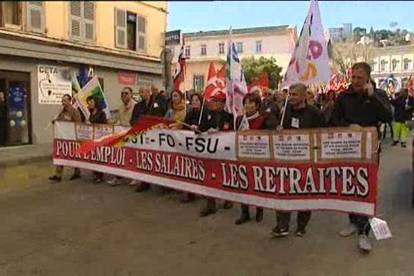 09/04/15 - "Stop à l'austérité" : manifestations à Bastia et Ajaccio