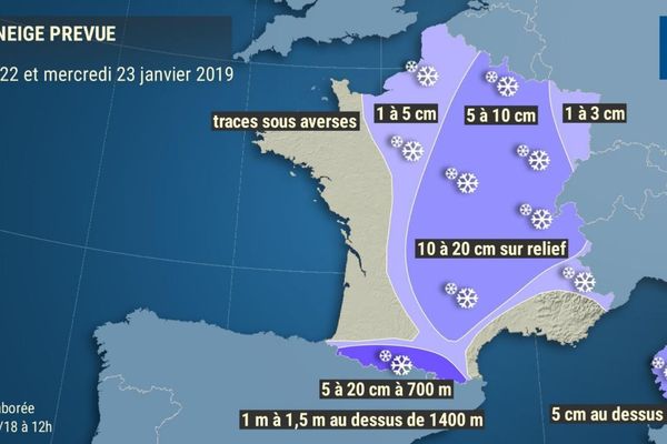 Une offensive neigeuse est attendue entre mardi et mercredi sur le pays. 