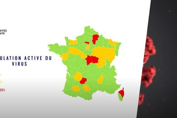 Sur la première carte publiée, la Nièvre était le seul département de la région où la circulation du virus était dans le rouge. Une erreur corrigée depuis.