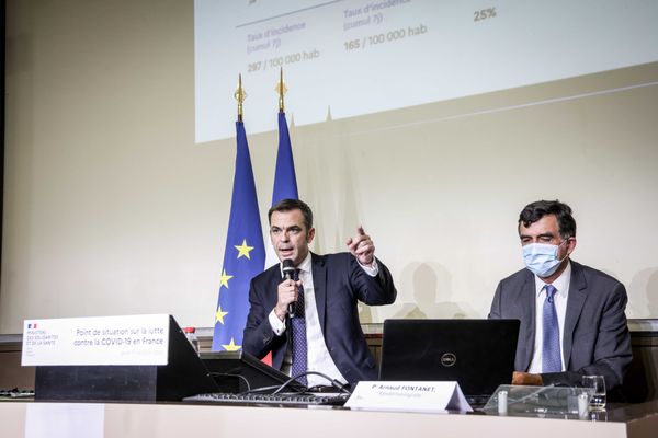 Olivier Véran  ministre de la Santé, lors d'un point de situation de ce 1er octobre.