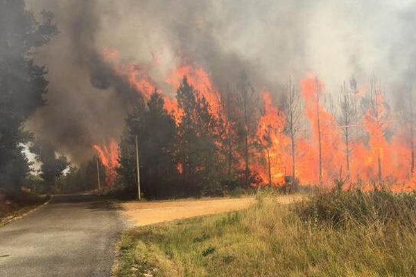 Une centaine de pompiers a lutté contre le feu à La Roche-Chalais ce samedi 29 septembre.