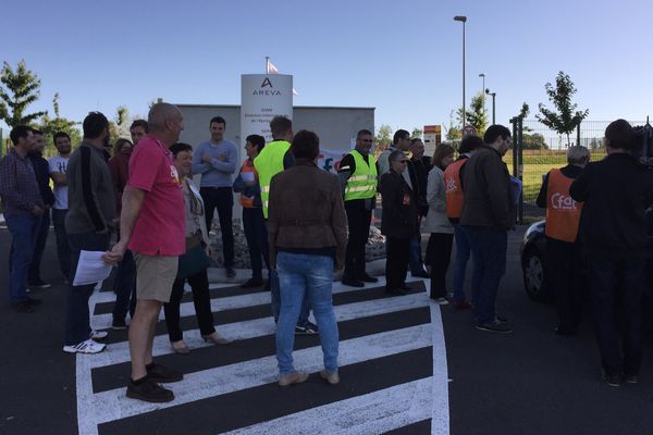 Piquet de grève ce mardi matin devant AREVA à Bessines-sur-Gartempe