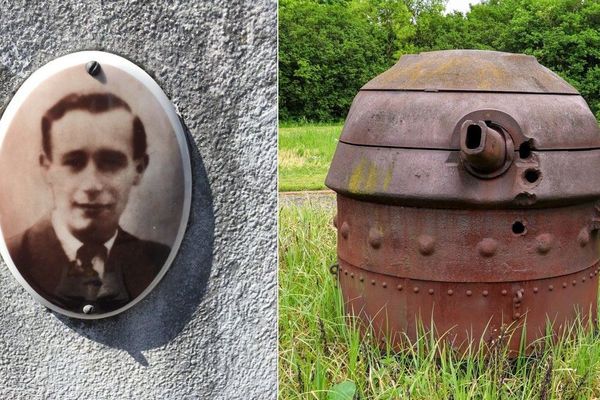 C'est dans cette petite tourelle blindée que Jules Beaulieux affronta, seul, à Fresnes-sur-Escaut, une avant-garde de l'armée allemande.