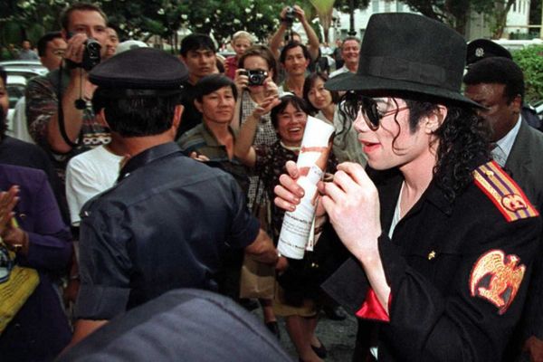 Michael Jackson, en 1996, à Singapour. 