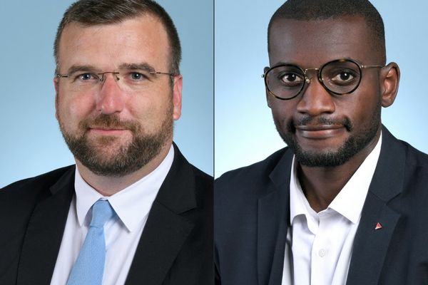 A gauche, le député RN Grégoire de Fournas, à droite , le député de la Nupes, Carlos Martens Bilongo - 4 novembre 2022