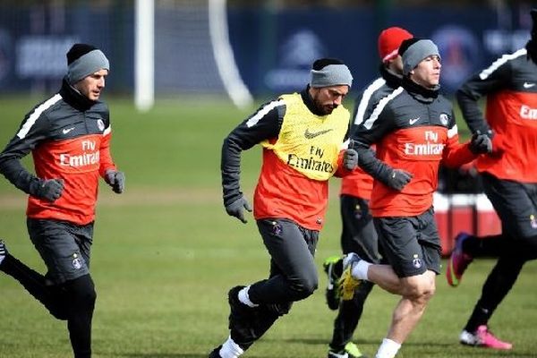 l'équipe parisienne à l'entrainement au camp des loges