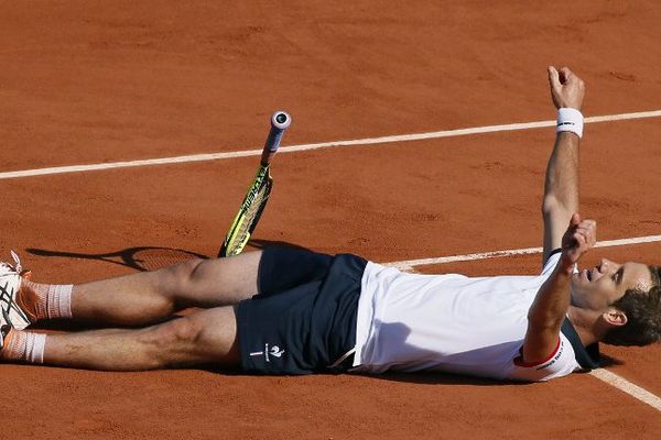 Le Sérignanais Richard Gasquet après sa qualification pour les huitièmes de finale à Roland Garros - 30 mai 2015