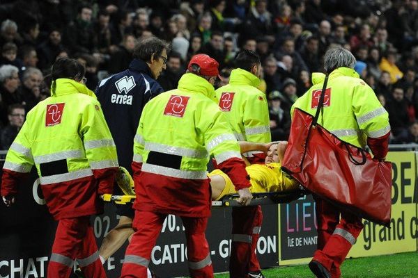 Face à Montpellier, l'attaquant nantais est sorti à la 51ème minute sur blessure.