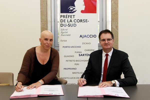 Signature de la convention entre l'association INSEME et la préfecture de Corse-du-Sud, ce mardi 4 juillet