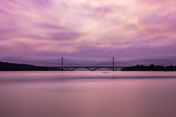 Le pont de l'Iroise pris depuis le Relecq-Kerhuon (Finistère)