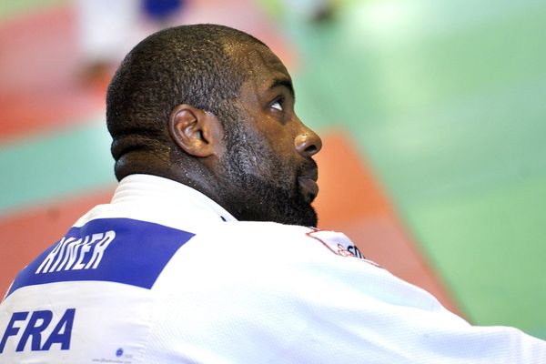 Teddy Riner lors d'un stage de préparation de l'Equipe de France. 