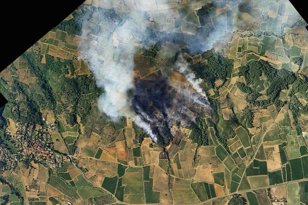 Le feu de Montouliers, à l'ouest de l'Hérault - 5 août 2024.