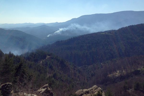 Ponteils-et-Bressis (Gard) - feu de forêt en cours - 17 mars 2017.