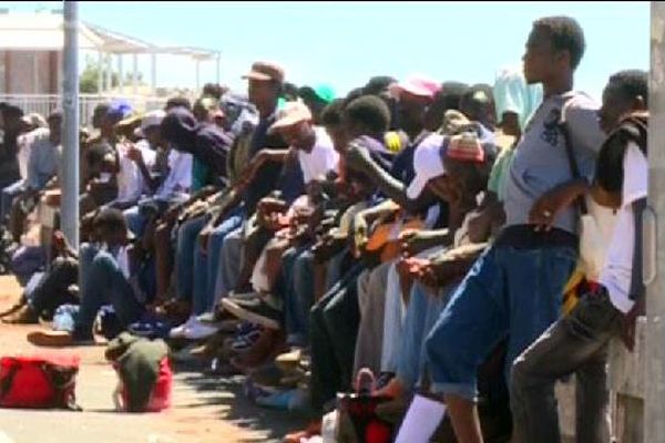 Des migrants à la frontière italienne