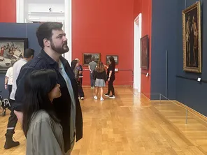 Venus de Bruxelles pour voir le match États-Unis-Allemagne de ce dimanche après-midi, Nicolas et Trinh profitent du musée.