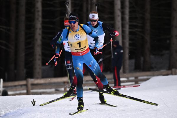 Le Jurassien Quentin Fillon-Maillet doit se contenter de la 8ème place à la mass start d'Anterselva, en Italie.