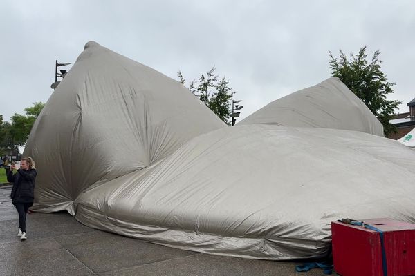 La structure gonflable créée par l'artiste plasticienne, Émilie Prouchet-Dalla Costa, permet à celles qui la visite, une meilleure compréhension de la la maladie et de sa prévention.