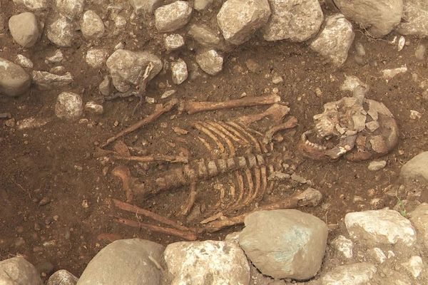 Dans ce cimetière mérovingien, les archéologues ont mis au jour 80 tombes. Les défunts regardent vers l'est, c'est-à-dire vers Jérusalem, selon le rite chrétien.