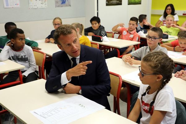 Emmanuel Macron au collège Jules Renard de Laval, le 3 septembre 2018