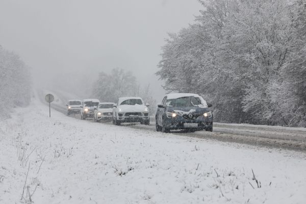 Circulation difficile le 14 janvier sur la D2 entre Mulhouse et Wittelsheim à cause des chutes de neige