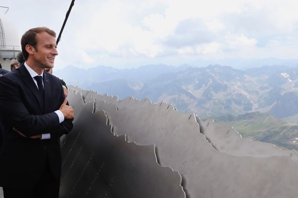 Emmanuel Macron au Pic du Midi le 26 juillet 2018.