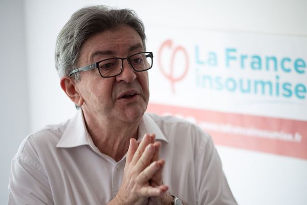 Le leader de la France Insoumise Jean-Luc Mélenchon, apporte son soutien à Michèle Rubirola (Printemps Marseillais) pour les municipales à Marseille.