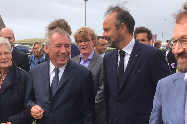 Édouard Philippe était l'invité de François Bayrou à l'université de rentrée du MoDem à Guidel (Morbihan)