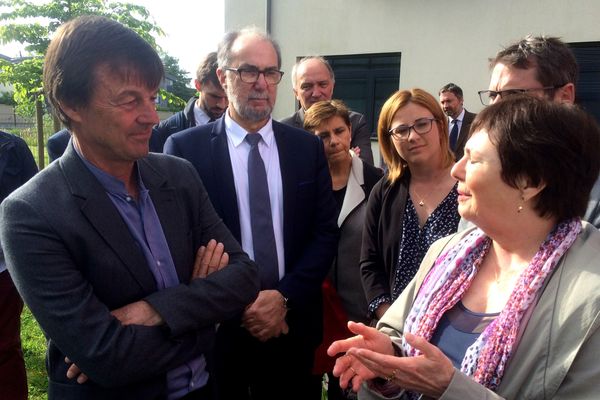 Nicolas Hulot à Angers pour présenter son plan de rénovation énergétique des bâtiments, le 26 avril 2018