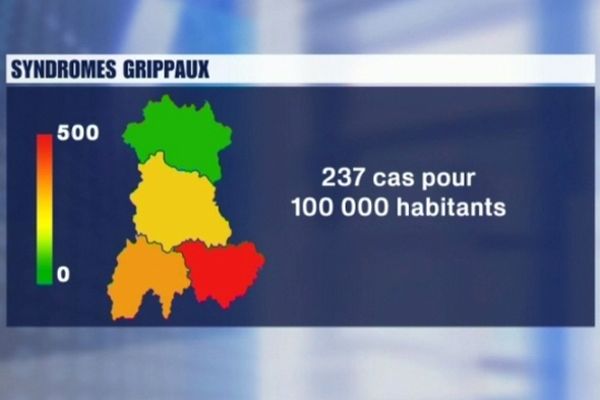 237 cas de syndromes grippaux pour 100 000 habitants ont été signalés en Auvergne,fin décembre 2012. Un chiffre au-dessus du seuil épidémique de 176 cas.