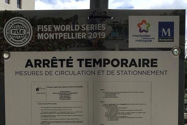 Montpellier - circulation et stationnement très perturbés autour des rives du Lez - 2019.