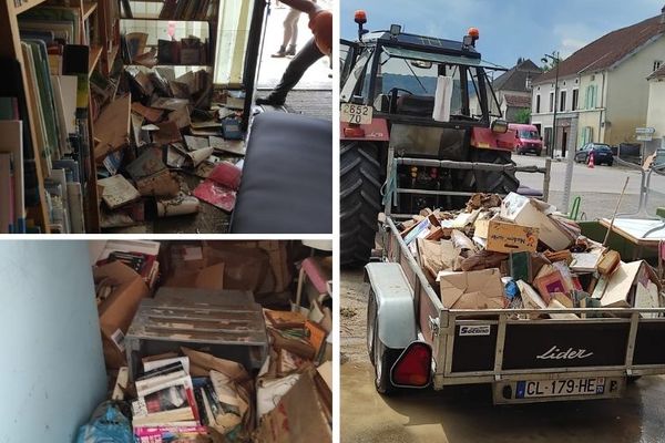 La quasi-totalité des ouvrages de la bibliothèque municipale de Breurey-lès-Faverney (Haute-Saône) a été détruite par les inondations.