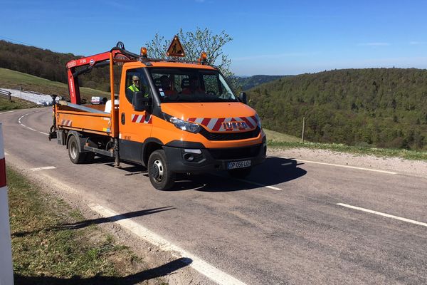 La camionnette du Centre d’exploitation technique de Gérardmer 